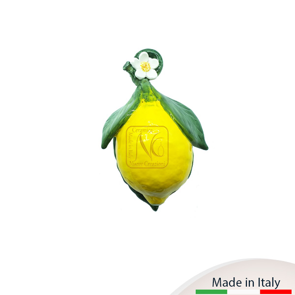 GRAPPOLO MURALE FORMATO DA 1 LIMONE GRANDE SU FOGLIA. GRAPPOLO MURALE FORMATO DA 1 LIMONE GRANDE SU FOGLIA.