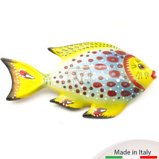 Pesce murale cm.37x19 con decoro astratto e colori vari (giallo, nero, rosso, azzurro, ect..).