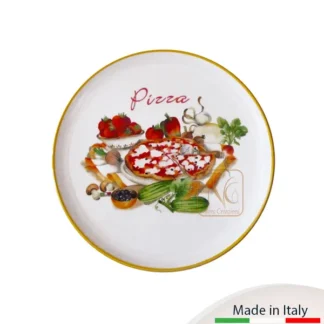 Piatto pizza cm.33, disponibile in vari colori e decorazioni.