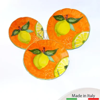 Set piatti da tavolo con decoro Amalfi in arancio